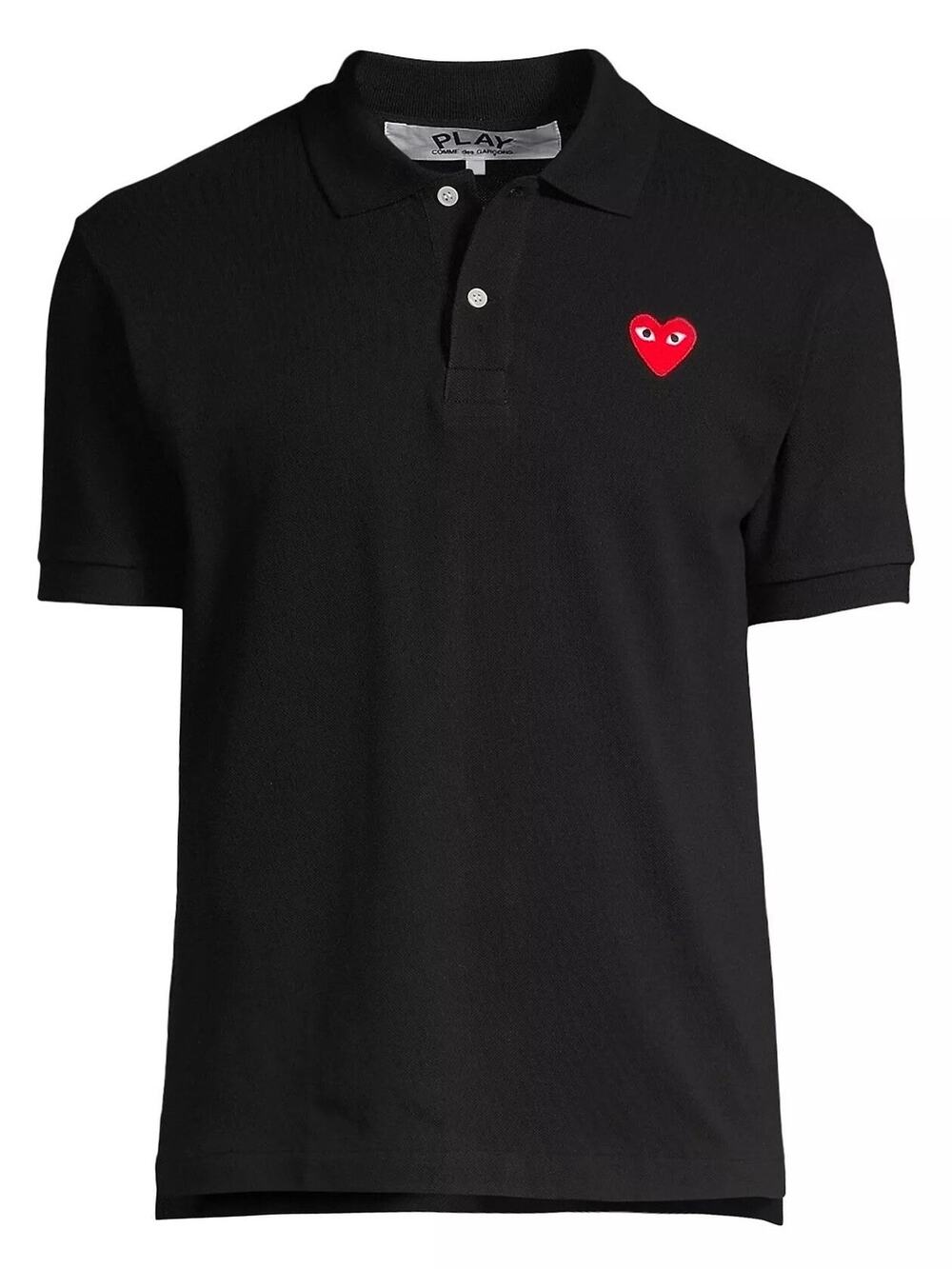 Comme des Garçons Play Red Heart Patch Polo Shirt - L